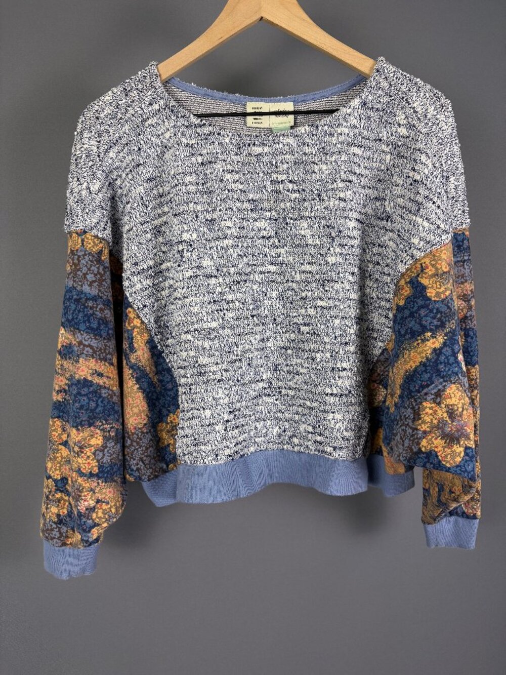 Anthropologie Saturday Sunday Floral Sleeve Sweater Small